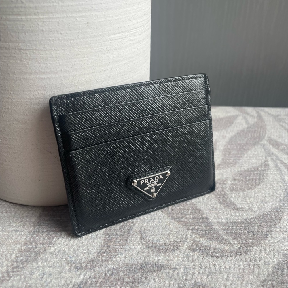 Prada Black Leather Card Holder